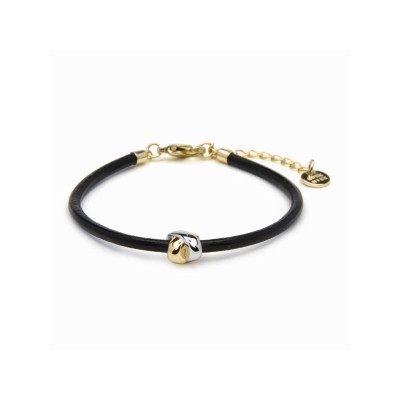 Luxenter Pulsera Cuero Plata Bicolor Khais