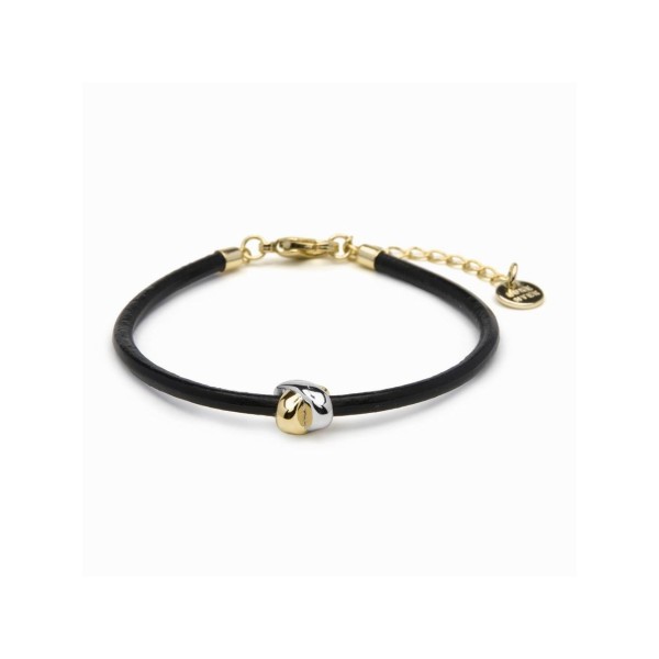Luxenter Pulsera Cuero Plata Bicolor Khais