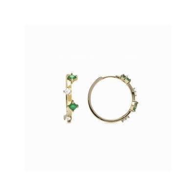 Luxenter Pendientes Aro Plata Chapada Piedras Drioge