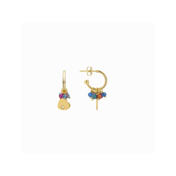 Luxenter Pendientes Aro Plata Chapada Piedras Sten