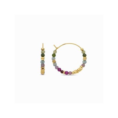 Luxenter Pendientes Aro Plata Chapada Piedras Ane