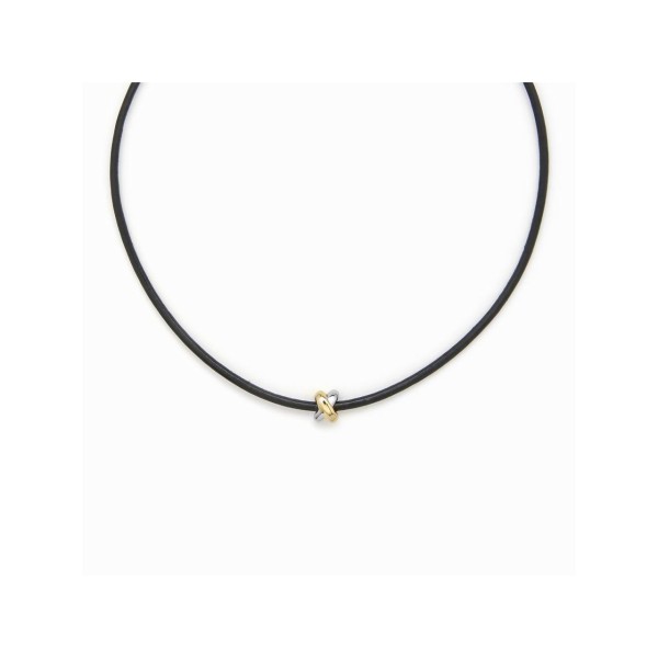 Luxenter Gargantilla Plata Bicolor Cuero Khais