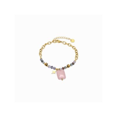 Luxenter Pulsera Acero Chapado Piedras Miha