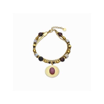 Luxenter Pulsera Acero Chapado Piedras Abako