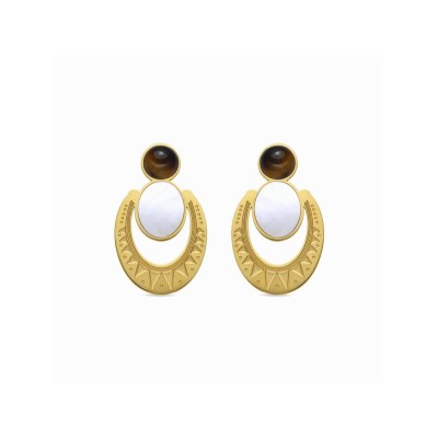 Luxenter Pendientes Acero Chapado Piedras Euwil