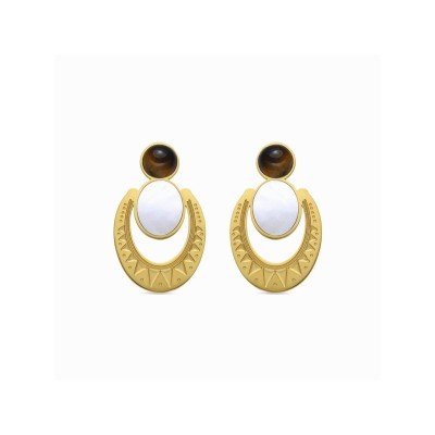 Luxenter Pendientes Acero Chapado Piedras Euwil