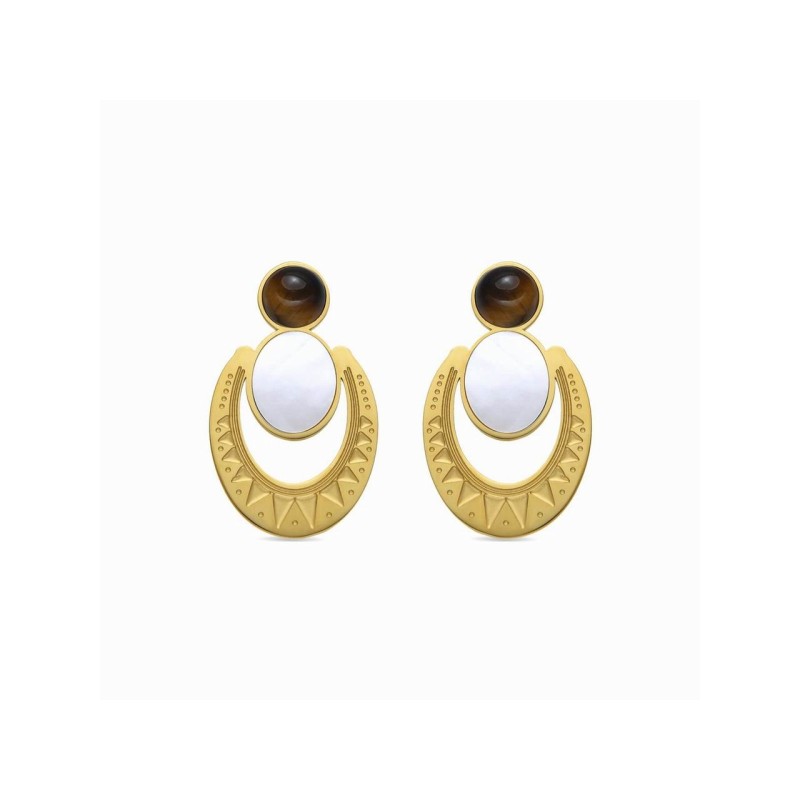 Luxenter Pendientes Acero Chapado Piedras Euwil