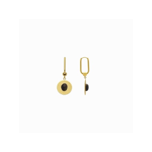 Luxenter Pendientes Acero Chapado Piedras Elknu