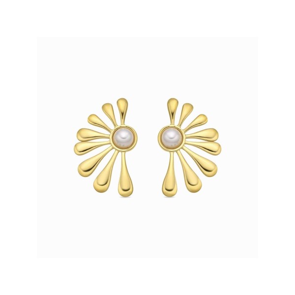 Luxenter Pendientes Acero Chapado Perla Grimbe