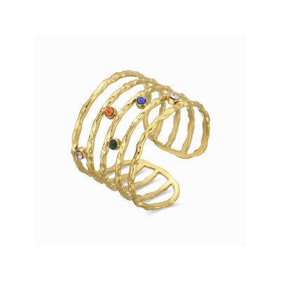 Luxenter Sortija Acero Chapado Piedras Copply