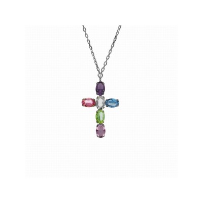 Victoria Cruz Collar Plata Piedras