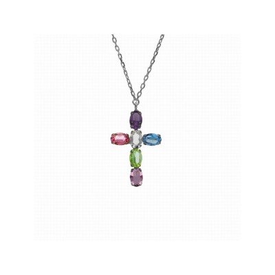 Victoria Cruz Collar Plata Piedras
