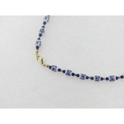 Gargantilla cristal porcelana plata chapada