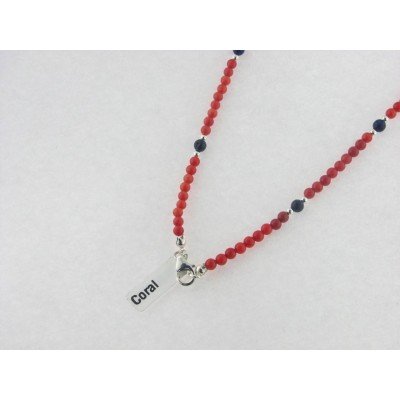 Gargantilla coral lapislazuli plata