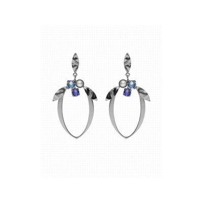 Victoria Cruz Pendientes Plata Piedras