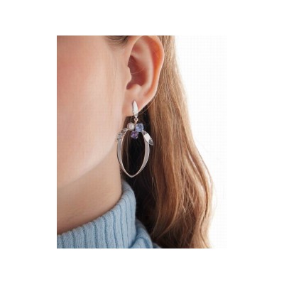 Victoria Cruz Pendientes Plata Piedras