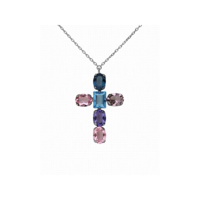 Victoria Cruz Collar Cruz Plata Piedras