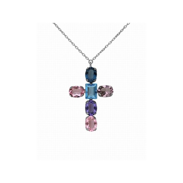 Victoria Cruz Collar Cruz Plata Piedras