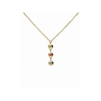 Victoria Cruz Collar Plata Chapada Piedras