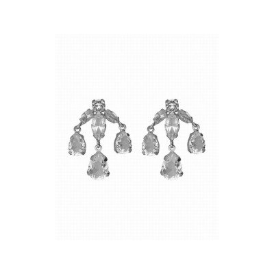 Victoria Cruz Pendientes Plata Piedras