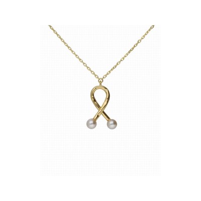 Victoria Cruz Collar Plata Chapada Perlas