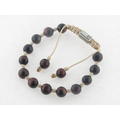 Disorder Pulsera Hilo Beige  Bolas 8 mm Acero