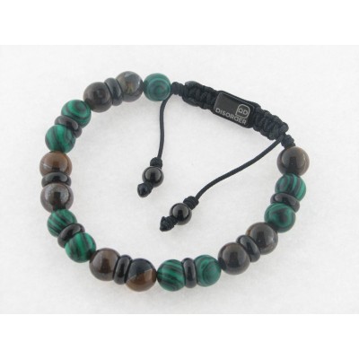 Disorder Pulsera Hilo Negro Bolas 8 mm Colores Acero