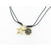 Disorder Collar Hilo Negro Charms Starrs Acero Dorado