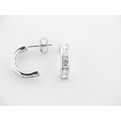 Pendientes Oro Blanco Piedras