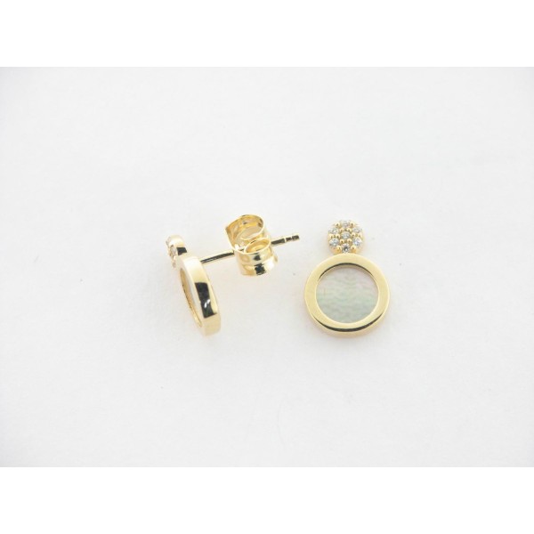 Pendientes Oro Piedras Nacar