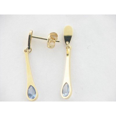Pendientes Oro Agua Marina