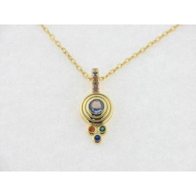 Viceroy colgante plata chapada circonitas c/cadena