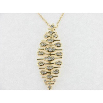 Viceroy colgante plata chapada circonitas c/cadena