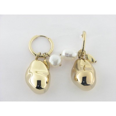 Viceroy Pendientes Aro Acero Dorado Perla