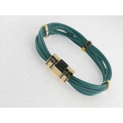 Viceroy pulsera acero chapado piel circonitas