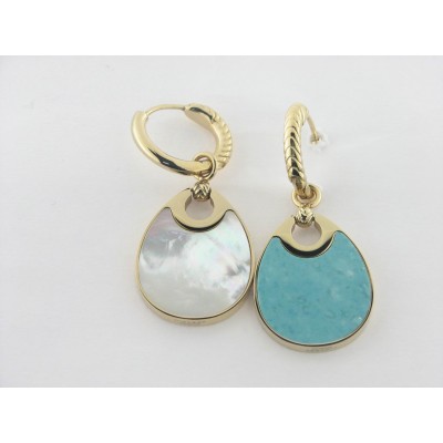 Viceroy pendientes aro acero chapado piedra natural