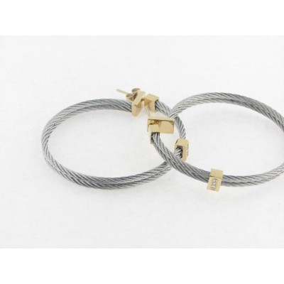 Viceroy pendientes aro acero circonitas