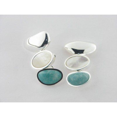 Viceroy pendientes acero madreperla piedra antural