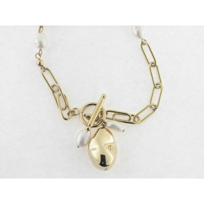 Viceroy collar acero chapado perlas