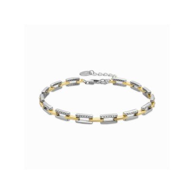 Luxenter Pulsera Plata Bicolor Piedras Shibael