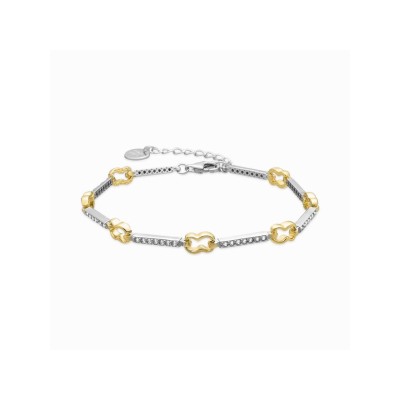 Luxenter Pulsera Plata Bicolor Piedras Daraya