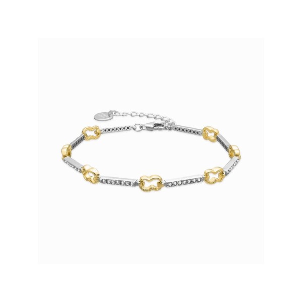Luxenter Pulsera Plata Bicolor Piedras Daraya