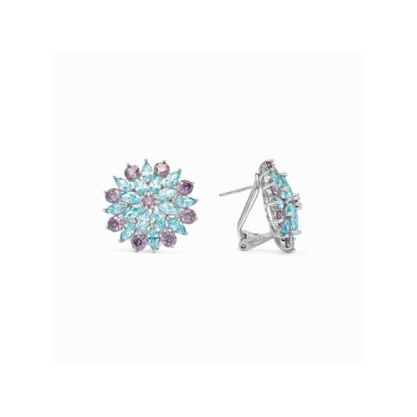Luxenter Pendientes Plata Piedras Uvonda