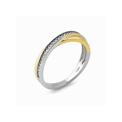 Luxenter Sortija Plata Bicolor Piedras Sedaj