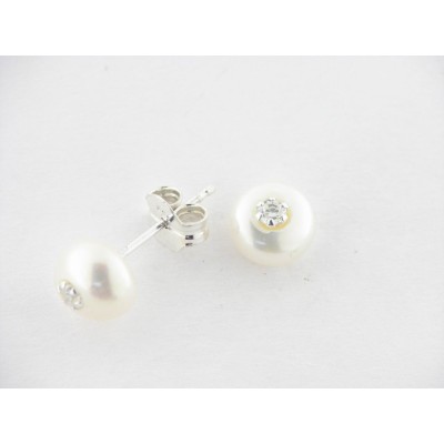 Pendientes Plata Perla Piedra