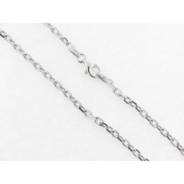 Cadena Plata 60 cm Rodio Forzada