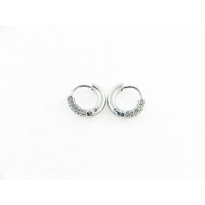 Pendientes Aro Acero Piedras