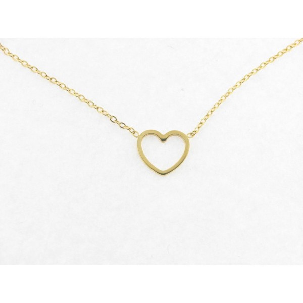 Gargantilla Acero Chapado Corazón