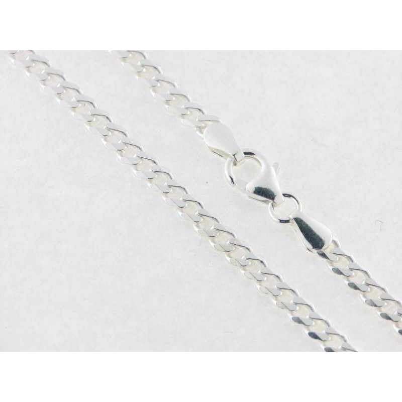Cadena Plata Barbada 60 Cm