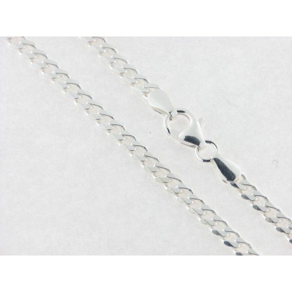 Cadena Plata Barbada 60 Cm
